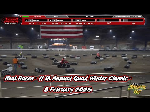 Heat Races - 11th Annual Quad Winter Classic - Emma Indoor Raceway, 8 February 2025 - dirt track racing video image