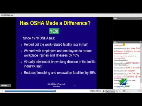 دبلومة الصحة والسلامة المهنية بالمواقع الانشائية-Osha | محاضرة1