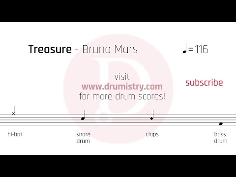 Bruno Mars - Treasure (clean) Drum Score