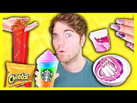 TRYING DUMB DIYS! - HOT CHEETO SLIME, WATERMARBLE, & RAINBOW FRAPPUCCINO - UCV9_KinVpV-snHe3C3n1hvA