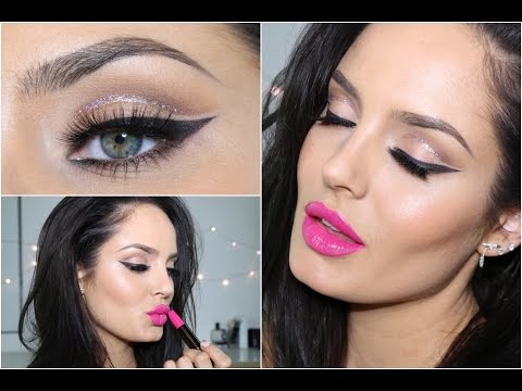 Glitter Cut Crease with Pink Lip! Eid Makeup Tutorial \\ ChloeMorello - UCLFW3EKD2My9swWH4eTLaYw