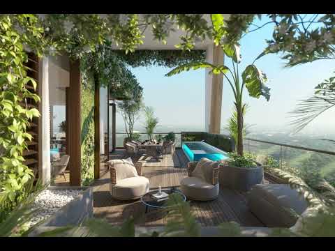 Forest V, Luxury Apartment Balcony with Infinity Pool & Biophilic Design.
