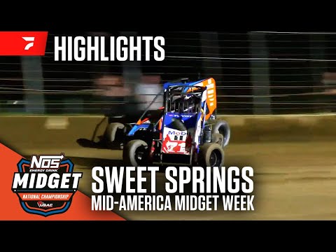 Mid-America Midget Week Opener | USAC Midgets at Sweet Springs 7/8/25 | Highlights - dirt track racing video image