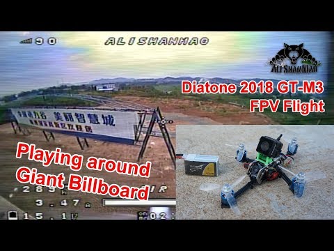 Playing Around A Giant Billboard Diatone 2018 GT-M3 Crucifix FPV Racing Drone - UCsFctXdFnbeoKpLefdEloEQ