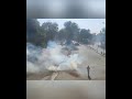 إطلاق  قنابل الغاز المسيل للدموع لتفريق المتظاهرين في بغداد
