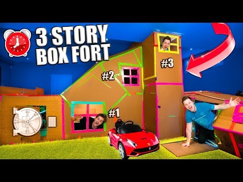 WORLDS BIGGEST 3 STORY BOX FORT! Secret Rooms, Gaming Room (24 Hour Challenge) - UCANBW6ACWi9huiCfbKk1pbQ