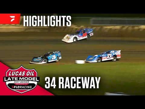 Lucas Oil Late Model Dirt Series | Highlights | 34 Raceway - dirt track racing video image