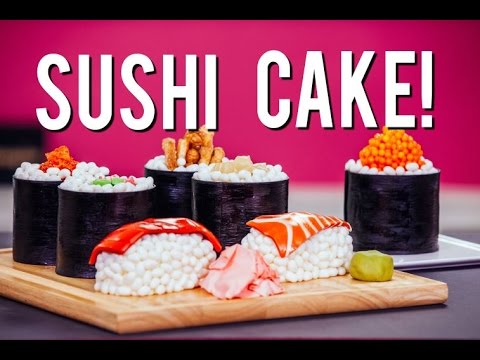 How to Make SUSHI CAKE! Chocolate Jelly Roll Sponge, Ginger Infused Buttercream & Candy Toppings! - UCvM1hVcRJmVWDtATYarC0KA