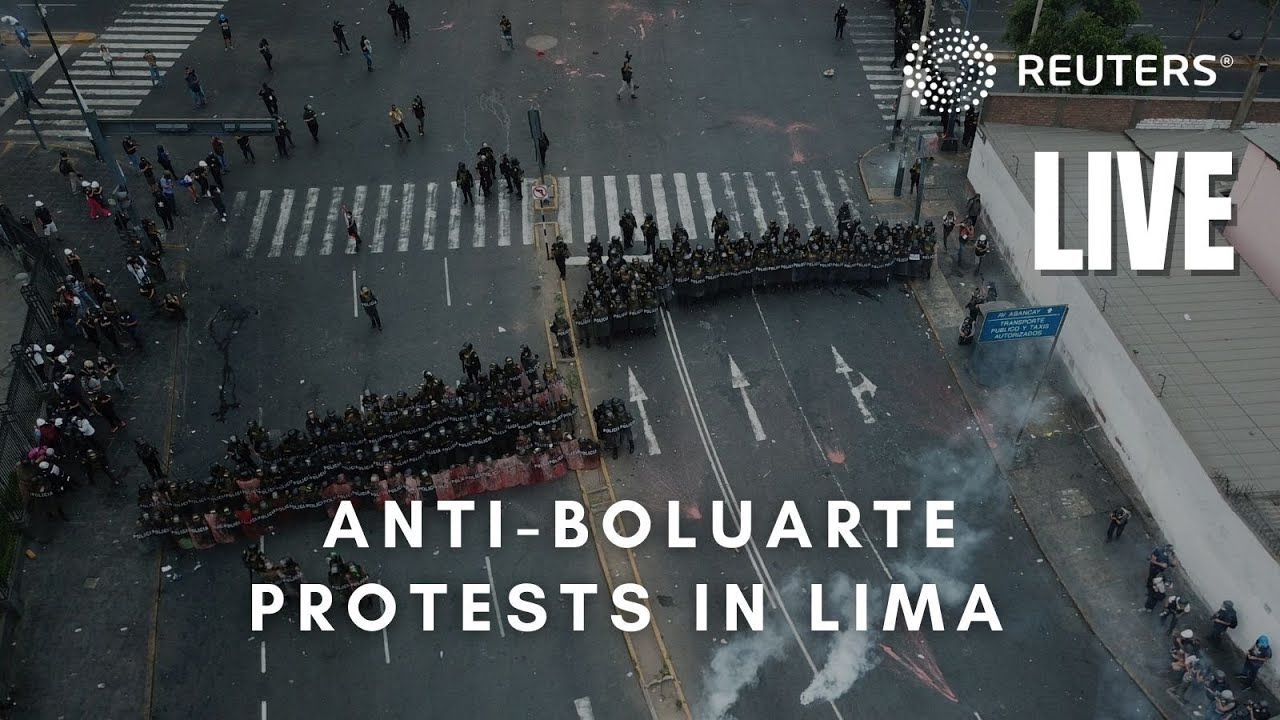 LIVE: People protesting against Peru’s President Dina Boluarte march through Lima