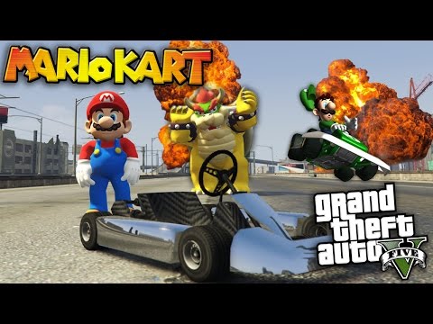 GTA 5 Mods - SUPER MARIO KART MOD w/ BOWSER & LUIGI (GTA 5 Mods Gameplay) - UCOrd4AWNd6lOgv0UWv84H2g