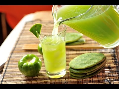 Agua de nopal - Recetas de aguas frescas - -Prickley pear drink - UCvg_5WAbGznrT5qMZjaXFGA