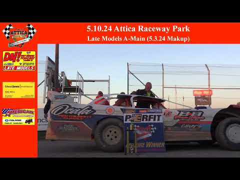 5.10.24 Attica Raceway Park Late Models Make Up A-Main - dirt track racing video image