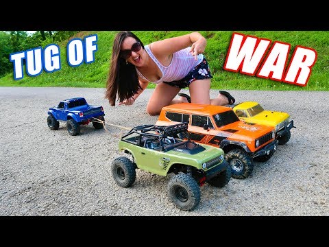 BEST of RC Cars Tug of WAR - TRAXXAS Vs Axial, Vaterra, & RedCat - TheRcSaylors - UCYWhRC3xtD_acDIZdr53huA