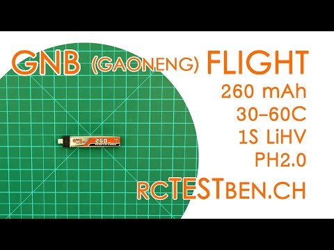 GNB (Gaoneng) Flight 1S 260mAh 30C/60C LiPo Battery Testing - RCTESTBEN.CH - UCBptTBYPtHsl-qDmVPS3lcQ