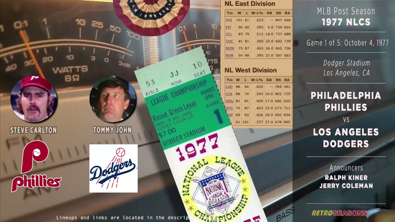 1977 NLCS G1 Philadelphia Phillies vs Los Angeles Dodgers - Radio Broadcast video clip