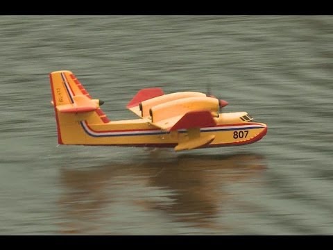 RC Foam Canadair Hydroplane Flying fron Grass and Water 18 January 2014 - UCLLKGiw9zclsM7QMg6F_00g