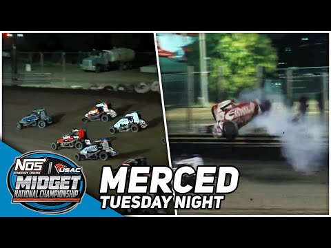WILD Tuesday Night Start | 2023 USAC Midgets at Merced Speedway - dirt track racing video image
