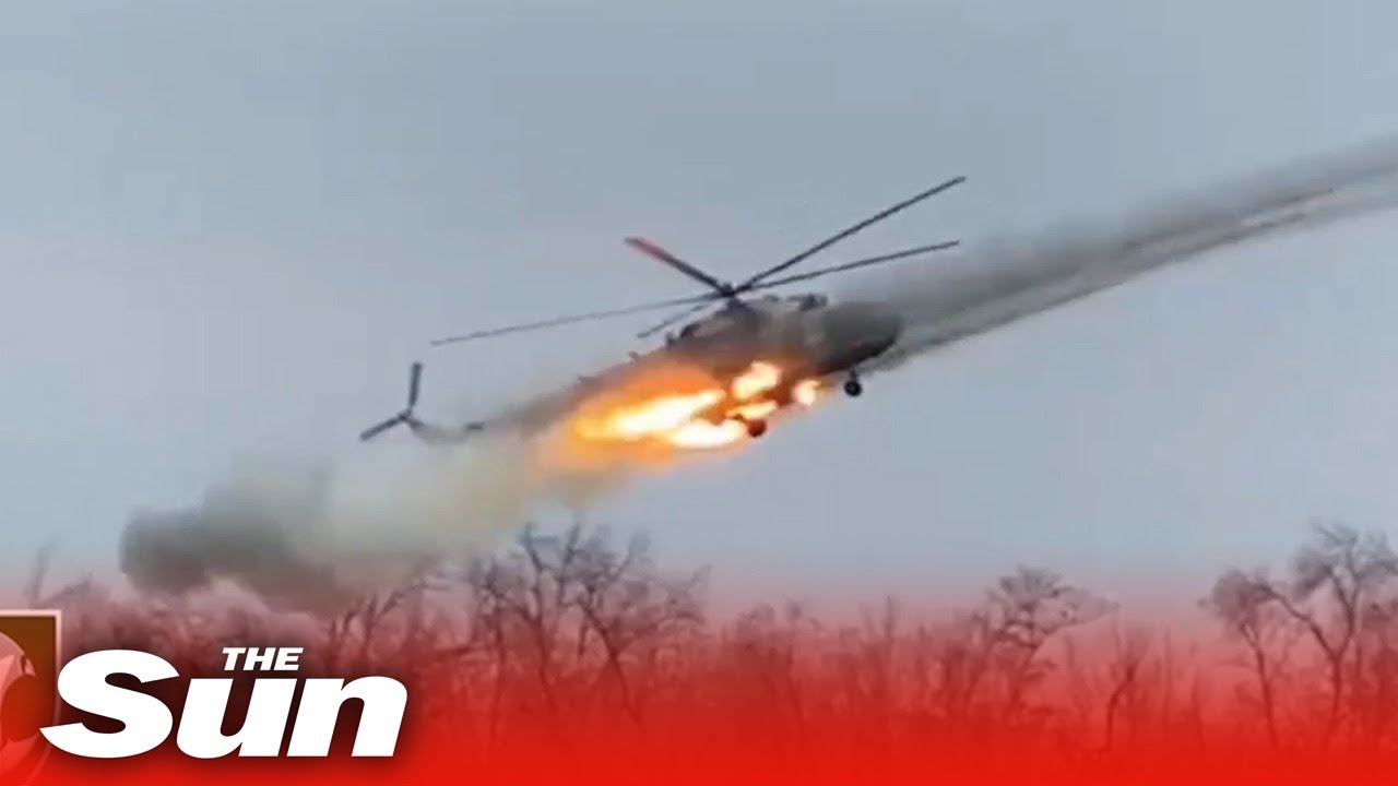 Ukrainian combat helicopter fires missiles at Russian positions