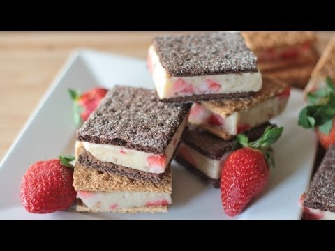 Healthy "Ice Cream" Sandwiches Recipe (Strawberry Banana) - UCubwl8dqXbXc-rYE8MOSUnQ