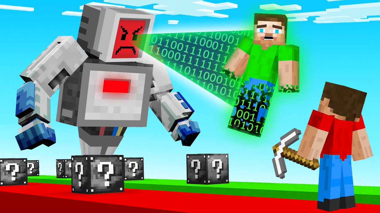 Minecraft 1v1 AI Lucky Block Race! (vs Best Friend)