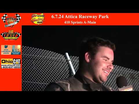6.7.24 Attica Raceway Park 410 Sprints A-Main - dirt track racing video image