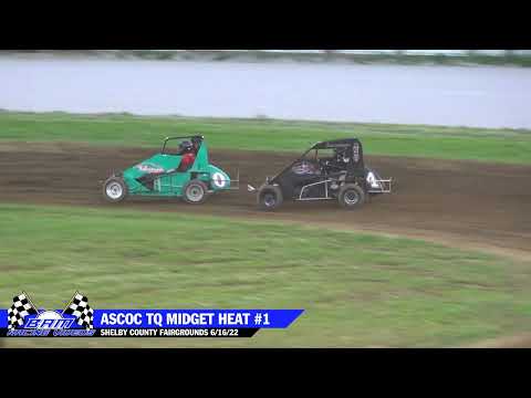 ASCoC TQ Midget Heat Races - Shelby County Fairgrounds 6/16/22 - dirt track racing video image