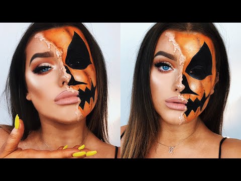 HALF MELTED PUMPKIN HALLOWEEN MAKE UP! | Rachel Leary - UC-Um2u0Agv8Q-OhjO6FZk1g