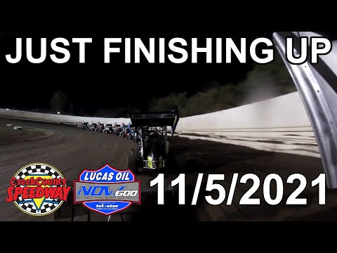 JUST FINISHING UP - Micro Sprint Car Racing with NOW600 at Creek County Speedway: 11/5/2021 - dirt track racing video image
