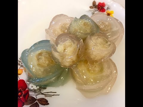 วิธีทำขนมเทียนแก้ว Steamed Tapioca Flour with  Mung Bean Filling