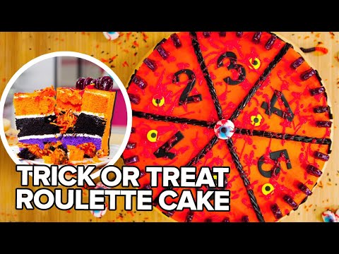 Gross Halloween Surprise! Roulette CAKE GAME w/ Eh Bee Family | How To Cake It | Yolanda Gampp - UCvM1hVcRJmVWDtATYarC0KA