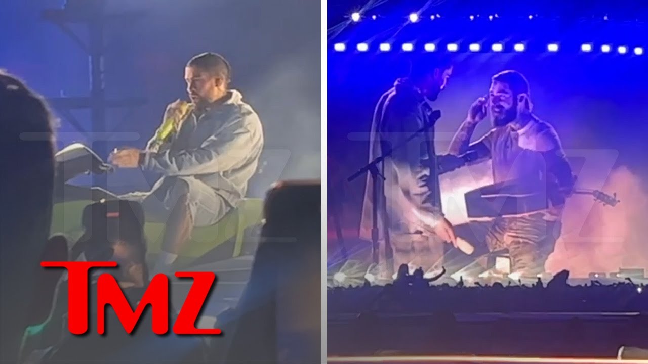 Bad Bunny and Post Malone Fight Through Technical Issues During Coachella Performance | TMZ