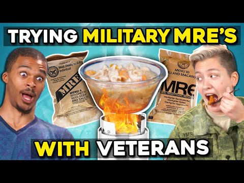 Military Members Eat Military Meals (MREs) With Civilians | People Vs. Food - UCHEf6T_gVq4tlW5i91ESiWg