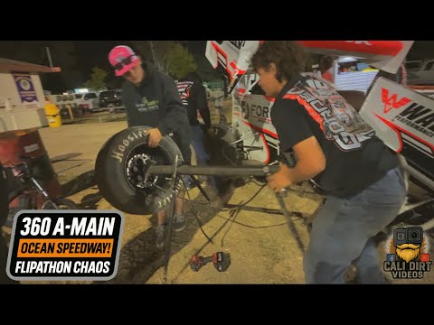 INSANE Flip-Filled 360 A-Main at Ocean Speedway | Flipathon Chaos - dirt track racing video image