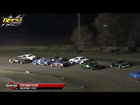 Stock Car B &amp; Sportsman A Features | Rapid Speedway | 4-30-2022 - dirt track racing video image