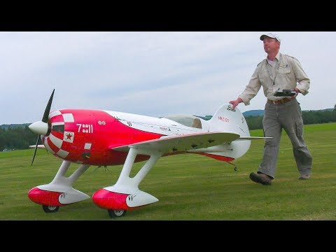 GIANT RC SCALE MODEL GRANVILLE GEE BEE R3 IN DEMO FLIGHT!! * RC RACING AIRPLANE - UCOM2W7YxiXPtKobhrYasZDg