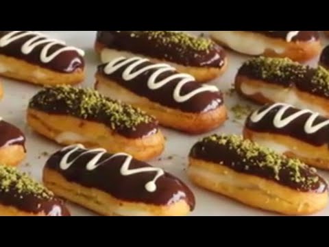 اكلير  أسهل و أنجح  طريقه لعمل الاكلير  بكريمه  رروعه  لن استغنى عنها بعد اليوم