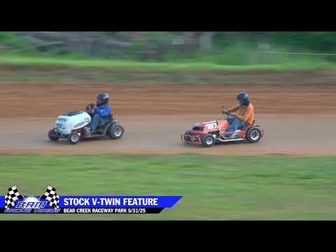 Stock V-Twin Lawn Mower Feature - Bear Creek Raceway Park 5/31/25 - dirt track racing video image