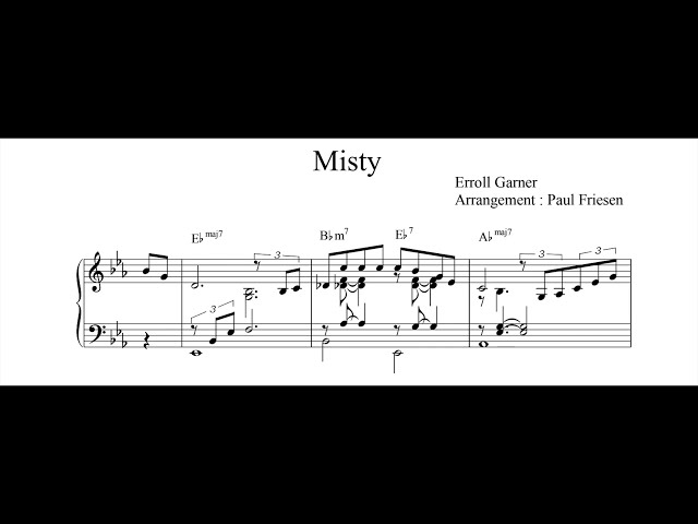Misty Jazz Piano Sheet Music – The Perfect Addition to Your Collection