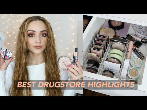 MY DRUGSTORE HIGHLIGHTER COLLECTION | Makeup Stash + Storage (SWATCHES) - UC8v4vz_n2rys6Yxpj8LuOBA