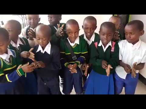 Children washing their hands