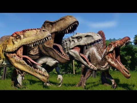 Jurassic World Evolution: BATTLE ROYALE ALL DINOSAURS!!! - Jurassic World Evolution | HD - UCP-iaFrmWcOG0o461wMicdg