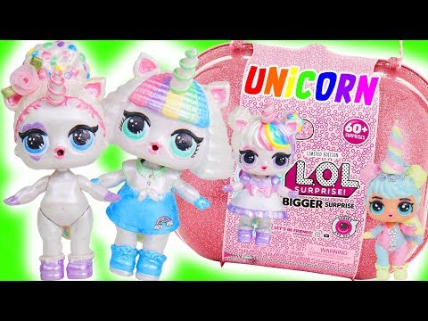 Unicorn Bigger Surprise and Fake Barbie LOL Dolls Opened - #Hairgoals Series 5 Blind Bags - UCcUYGJmWfnkIyE36wss_nAw