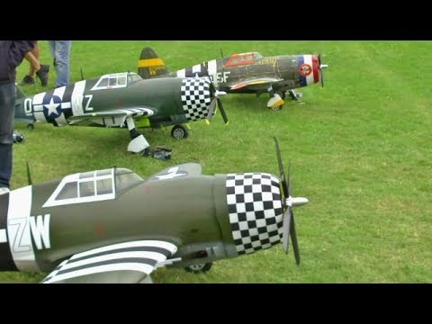 4 X 250cc MOKI WW2 P-47 THUNDERBOLTS - 1/4 SCALE COMP ARF AT WILLIS WARBIRDS - 2017 - UCMQ5IpqQ9PoRKKJI2HkUxEw