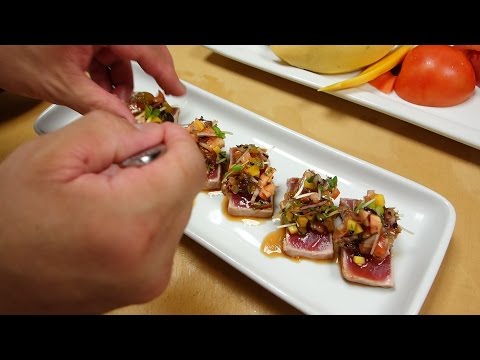 Seared Tuna With Mango Salsa - How To Make Sushi Series - UCbULqc7U1mCHiVSCIkwEpxw