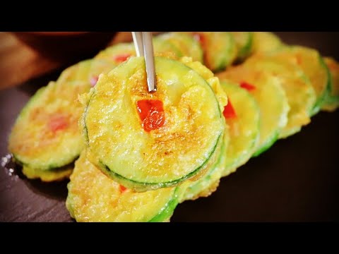 Very easy and delicious  Korean Zucchini pancakes recipe 후다닥 쉽게 애호박전 만들기