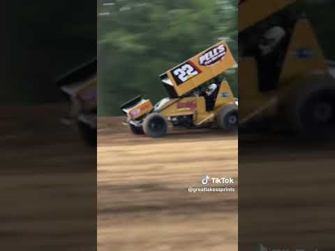 Give me a flyer #dirttrackracing #sprintcar #sprintcars #qualifying #glss #michigan - dirt track racing video image