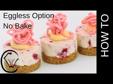 Eggless White Chocolate & Raspberry Cheesecake Lemon Curd & Chocolate Squiggles