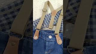 6899 conjunto jeans menino camisa xadrez calca jeans suspensorio