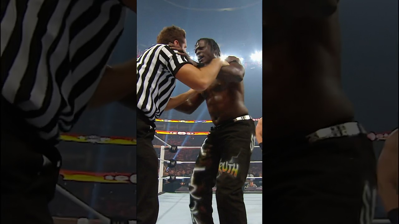 The poor WWE Official gets clobbered twice, courtesy of Miz & Truth #WWENOC