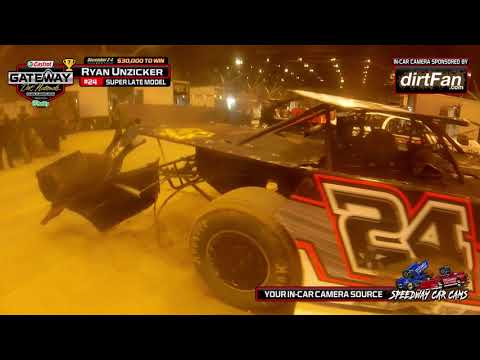 7th Place #24 Ryan Unzicker at the Gateway Dirt Nationals 2021- Super Late Model In-Car Camera - dirt track racing video image
